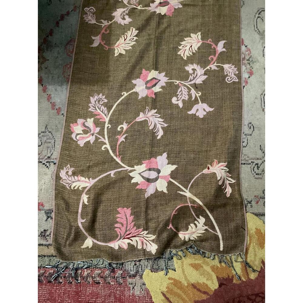 Floral Patterned Decorative Reversible Scarf 72” … - image 5